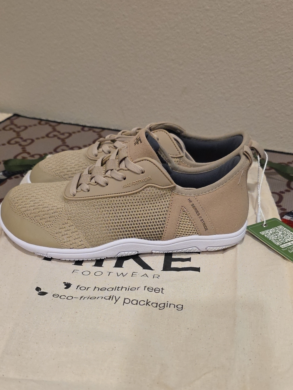 Hike Womens Size 7 HF Series Stride Beige Knit Casual Sneakers - Picture 2 of 8